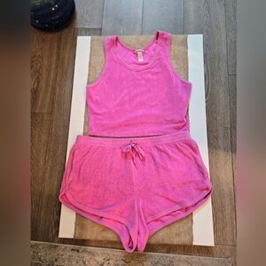 Victorias Secret  Terry lounge set size XXL color pink